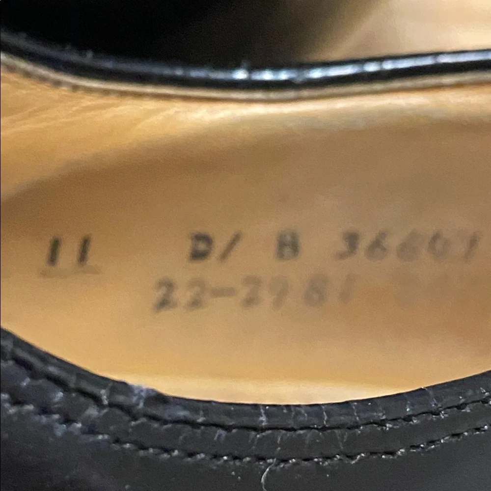 Johnston & Murphy Men’s 11D Black Leather‎ Cap Toe Oxford Dress Shoes Italy